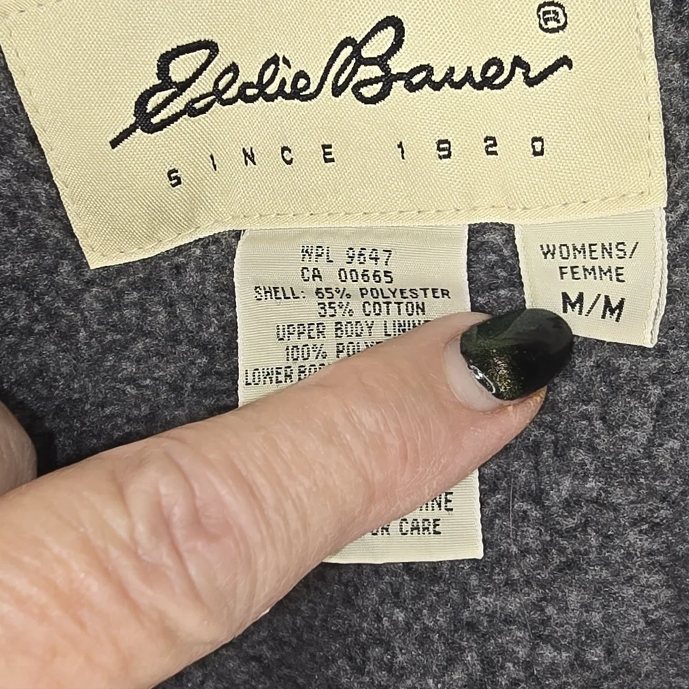 Vintage Eddie Bauer Fleece-Lined Anorak Rain Jacket In Mustard Yellow Size Med - Picture 12 of 15